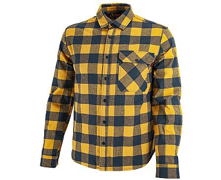 Flanelová košile Bennon PIPPO SHIRT, ocher/blue