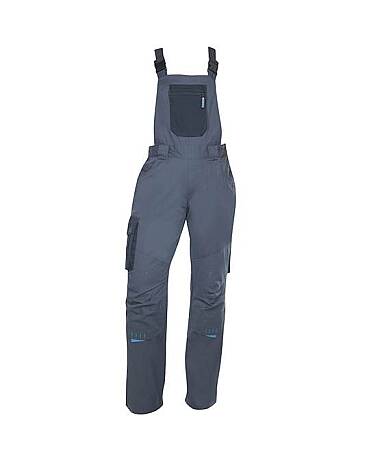 Dámské montérkové pracovní kalhoty s laclem Ardon 4TECH, šedo/černé