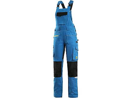 Dámské montérkové kalhoty s laclem CXS STRETCH,středně modrá-černá