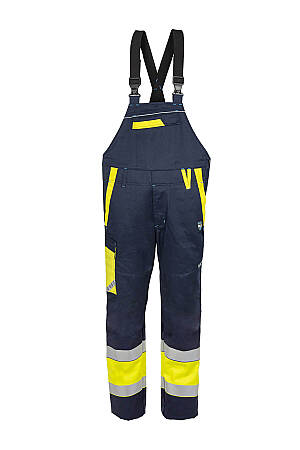 Nehořlavé antistatické pracovní kalhoty s laclem GOODPRO JAKUB Hi-Vis, navy blue