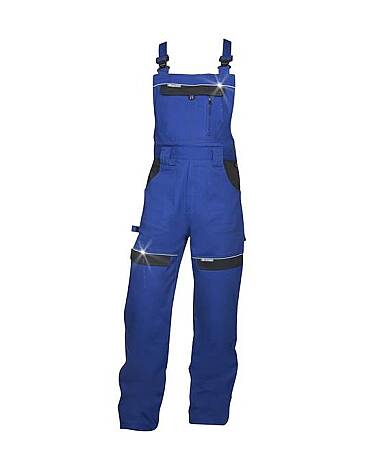 Montérkové pracovní kalhoty s laclem COOL TREND, modro/černé