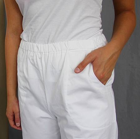 Dámské bílé kalhoty na gumu DÁŠA