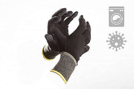 Samodezinfekční rukavice Agnes HighSafe se stříbrem, černé