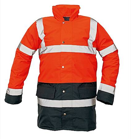 Zimní výstražný kabát SEFTON, červený/navy