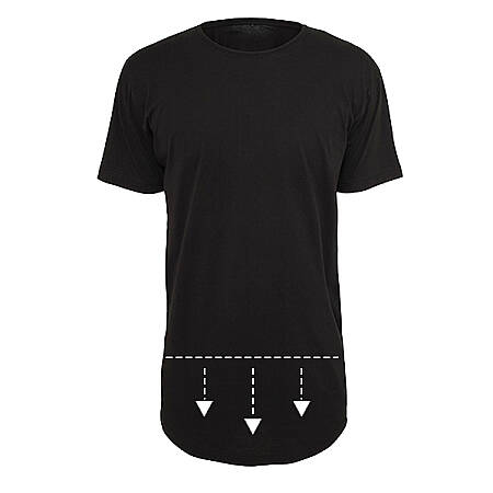Pánské prodloužené triko Shaped Long Tee, černé