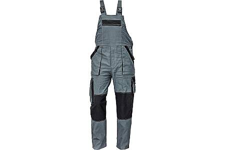 Letní montérkové pracovní kalhoty s laclem MAX SUMMER, antracit/černá