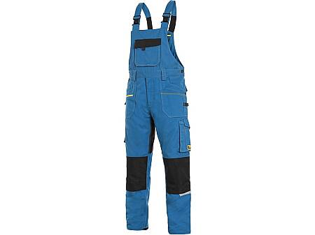 Montérkové kalhoty s laclem CXS STRETCH,středně modrá-černá