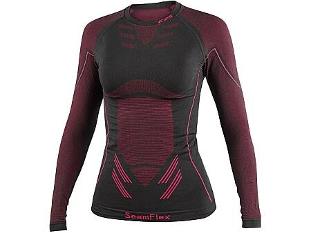 Dámské termo tričko CXS SeamFlex LADY, černo-růžové